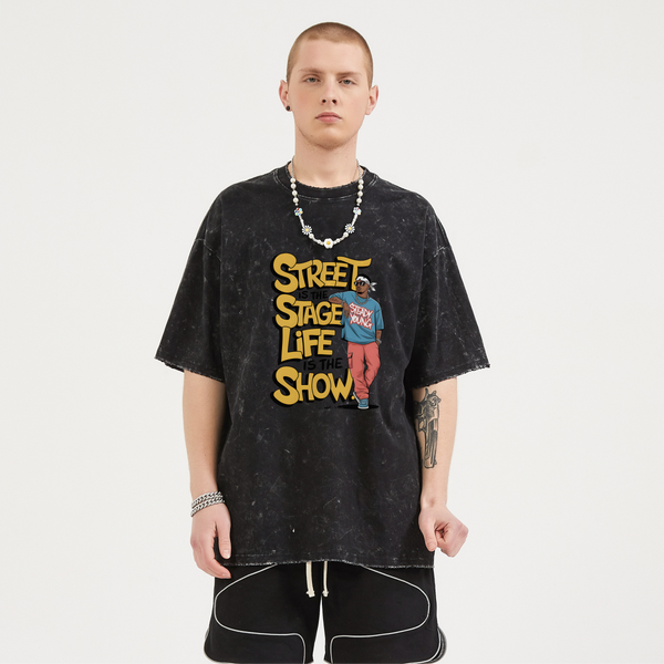 steadYYoung 260GSM Snow Wash Tee Hustle