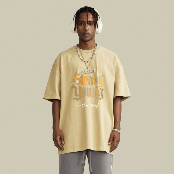 steadYYoung 285GSM Oversized Washed Crew Neck Tee Judge Me
