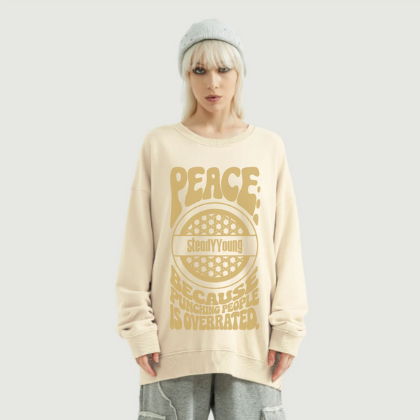 steadYYoung 370GSM Heavyweight Oversized Sweatshirt Peace