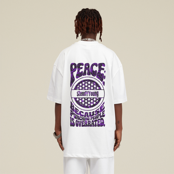 steadYYoung 305GSM Oversized Crew Neck Tee Peace