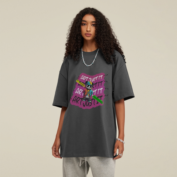 steadYYoung 425GSM Oversized Crew Neck Tee Art Just