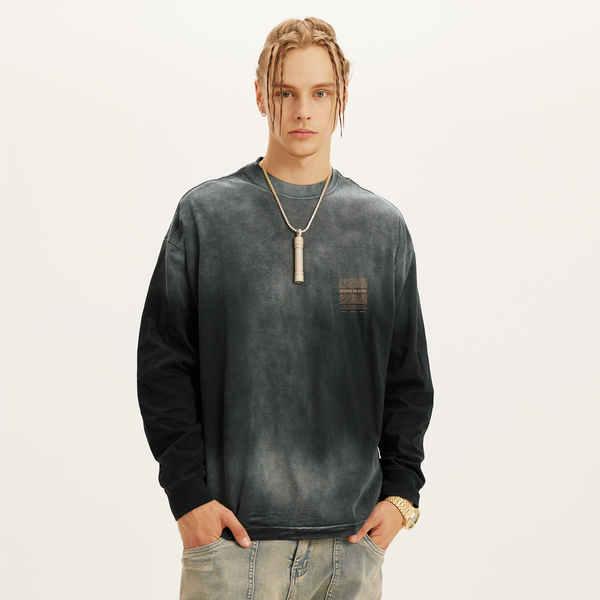 steadYYoung 260GSM Oversized Sun Faded Long Sleeve Top STDY