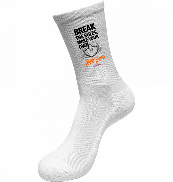 steadYYoung Crew Socks Break The Rules